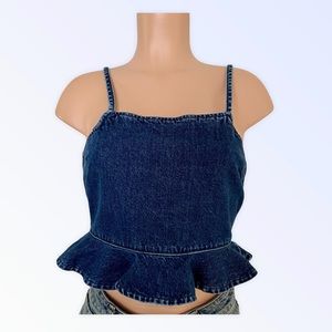 Urban Outfitters Cropped Cami Ruffle Tank Top Size Medium